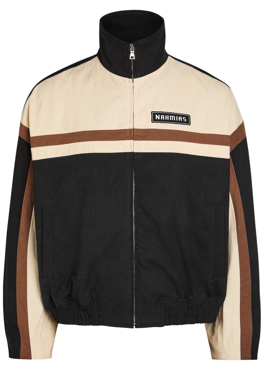 Nahmias Appliquéd Canvas Bomber Jacket In Black
