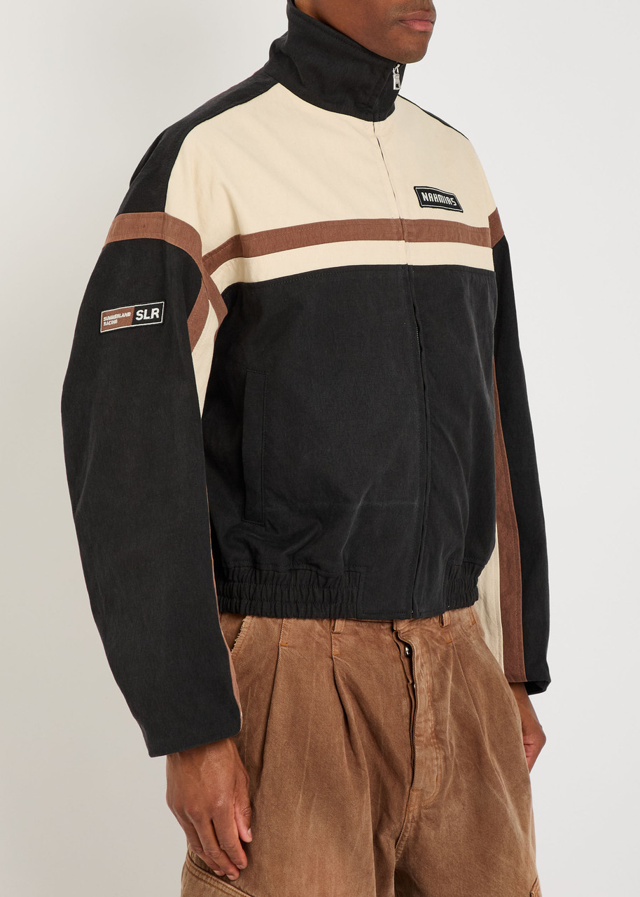 Nahmias Appliquéd Canvas Bomber Jacket In Black