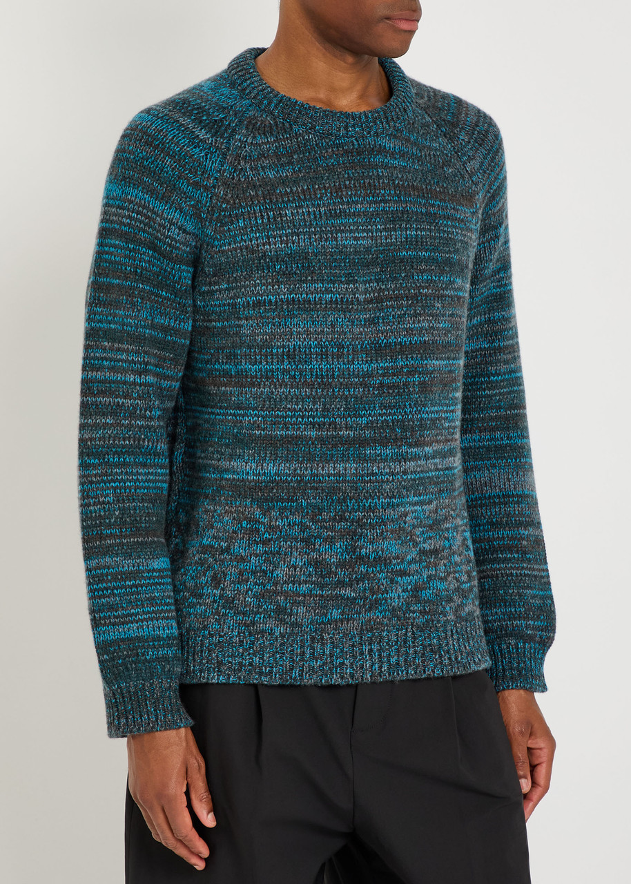 Begg & Co Kai Striped Cashmere Sweatshirt In Blue