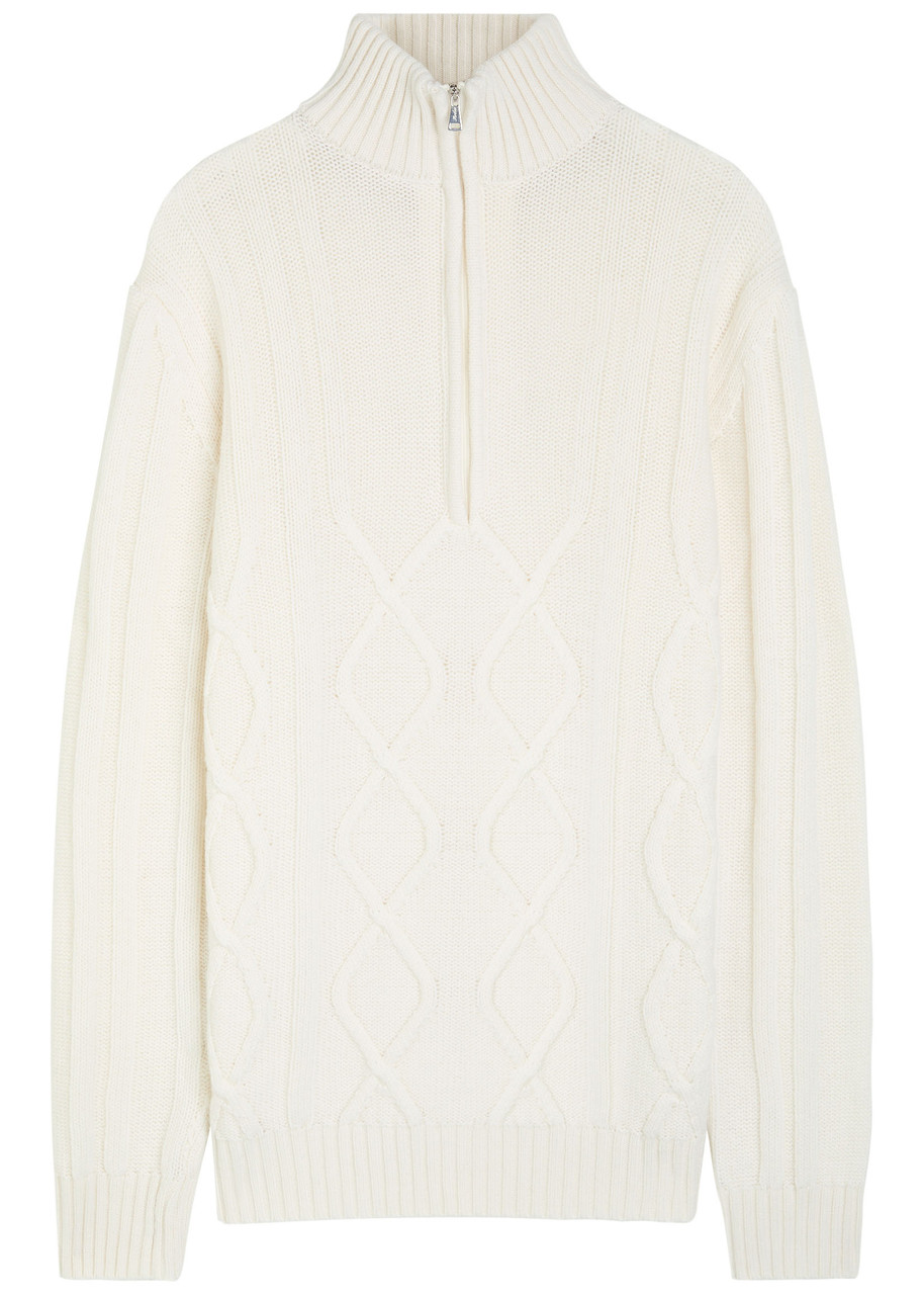 Aurélien Wintertime Wool And Cashmere-blend Jumper In White