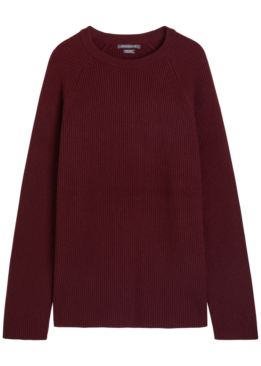 Begg & Co Magnus Cashmere Sweatshirt In Burgundy