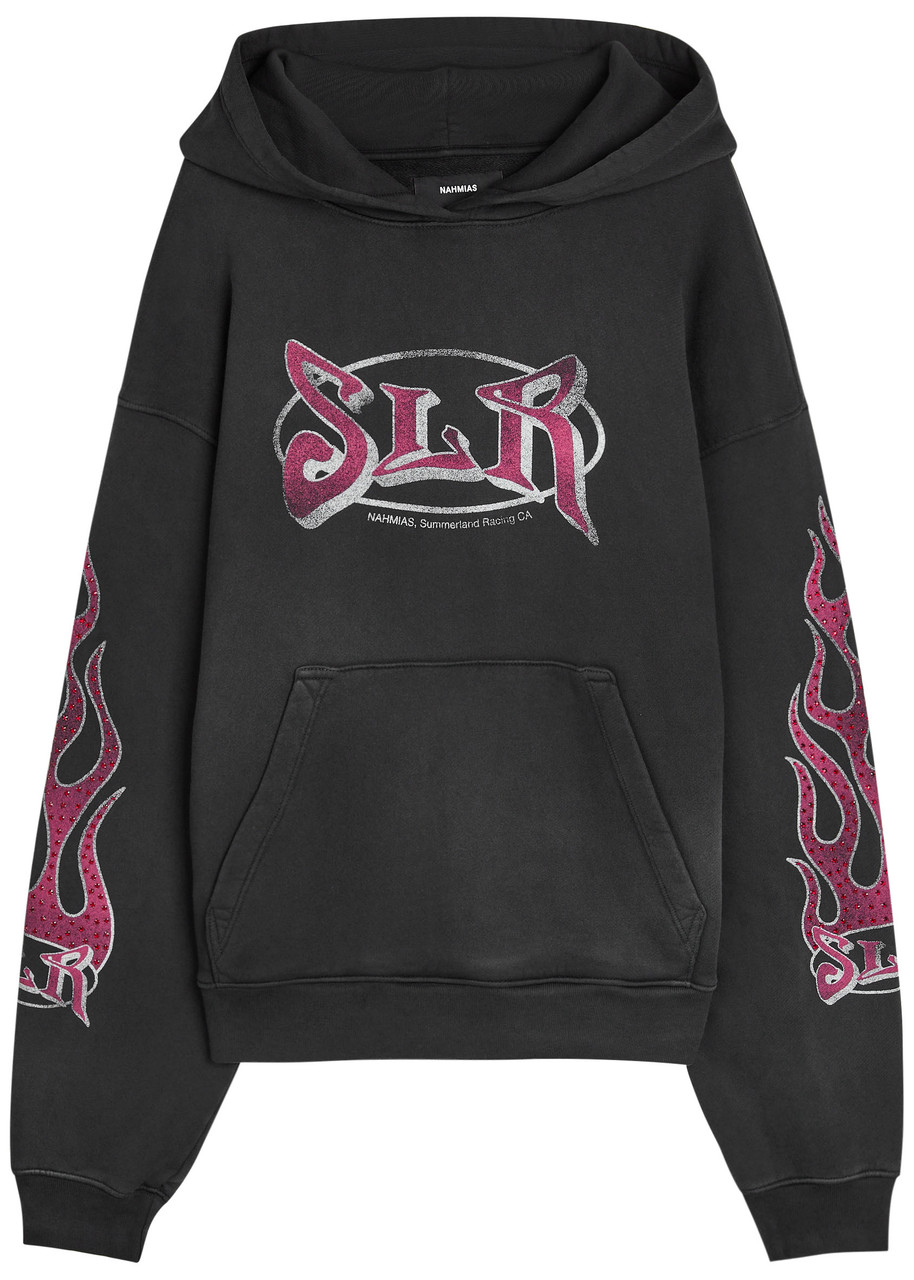 Nahmias Summerland Racing Hooded Cotton Sweatshirt In Black