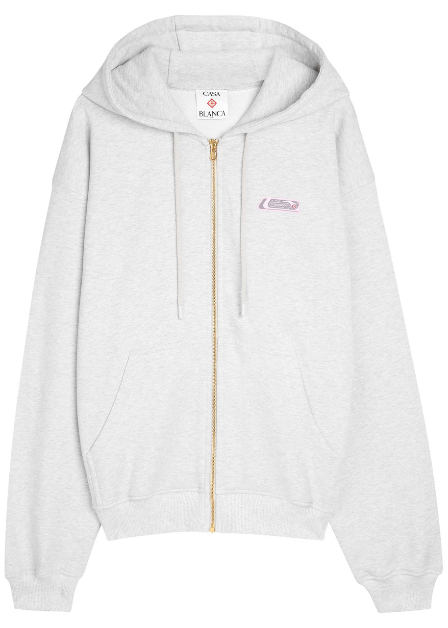 Casablanca Hooded Cotton Sweatshirt In Gray