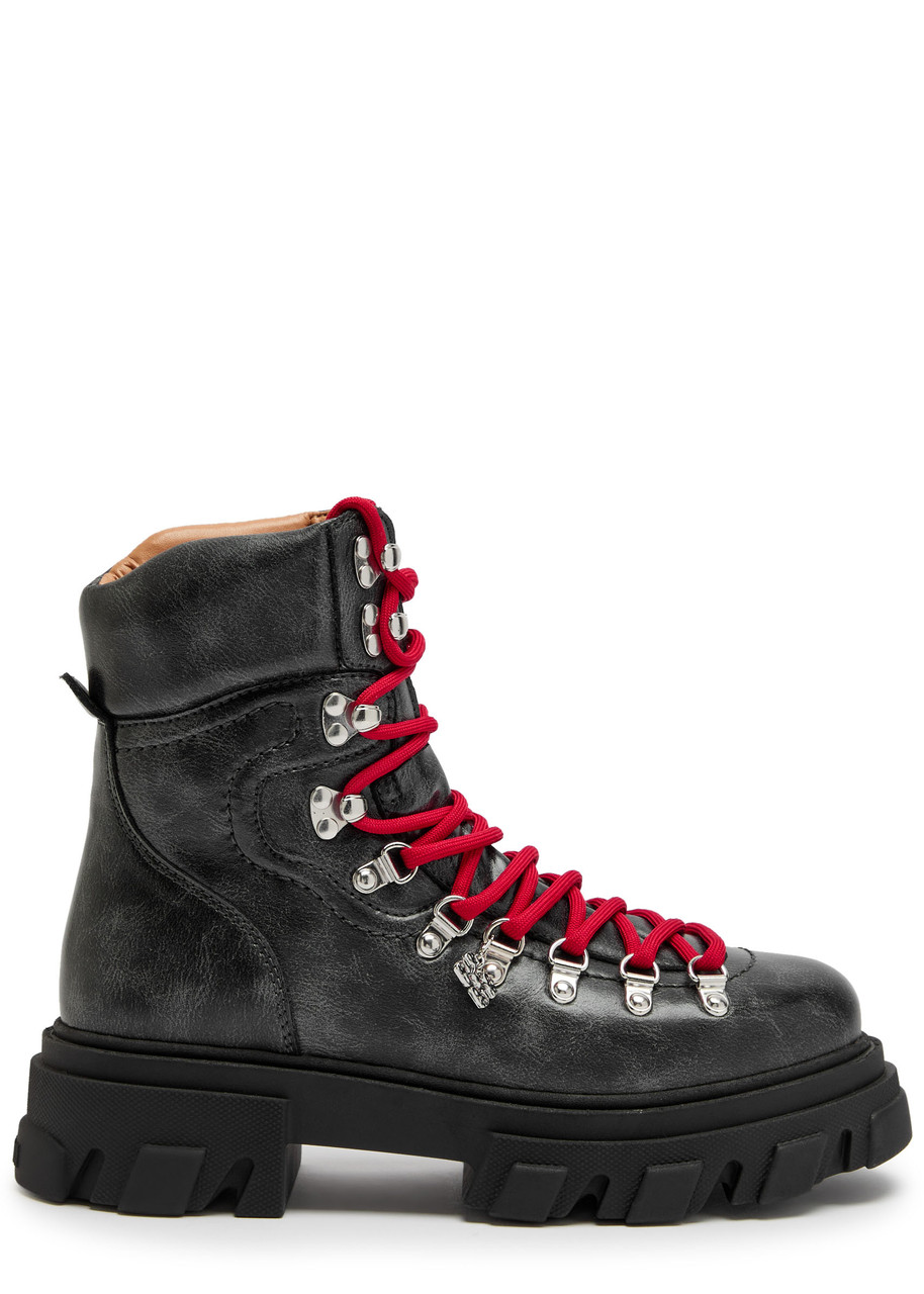Ganni Leather Ankle Boots - Dark Grey - 41 (IT41/ UK8)