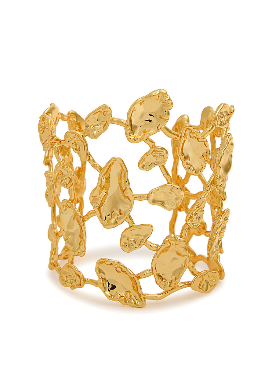 Alexis Bittar Brut Sculpted 14kt Gold-plated Cuff In Gold