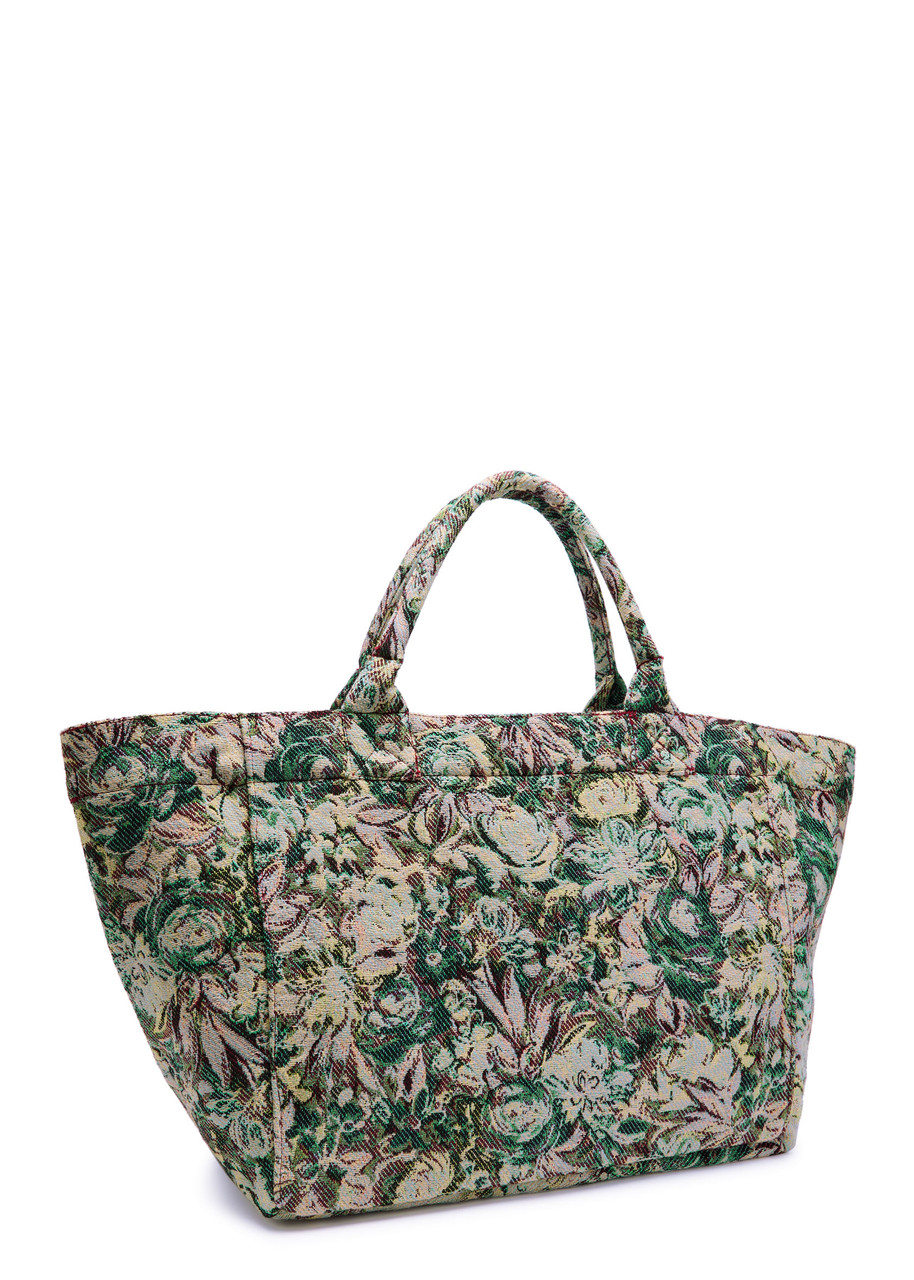 Ganni Jadeite Xxl Reversible Tapestry Shopper Tote Bag In Multi