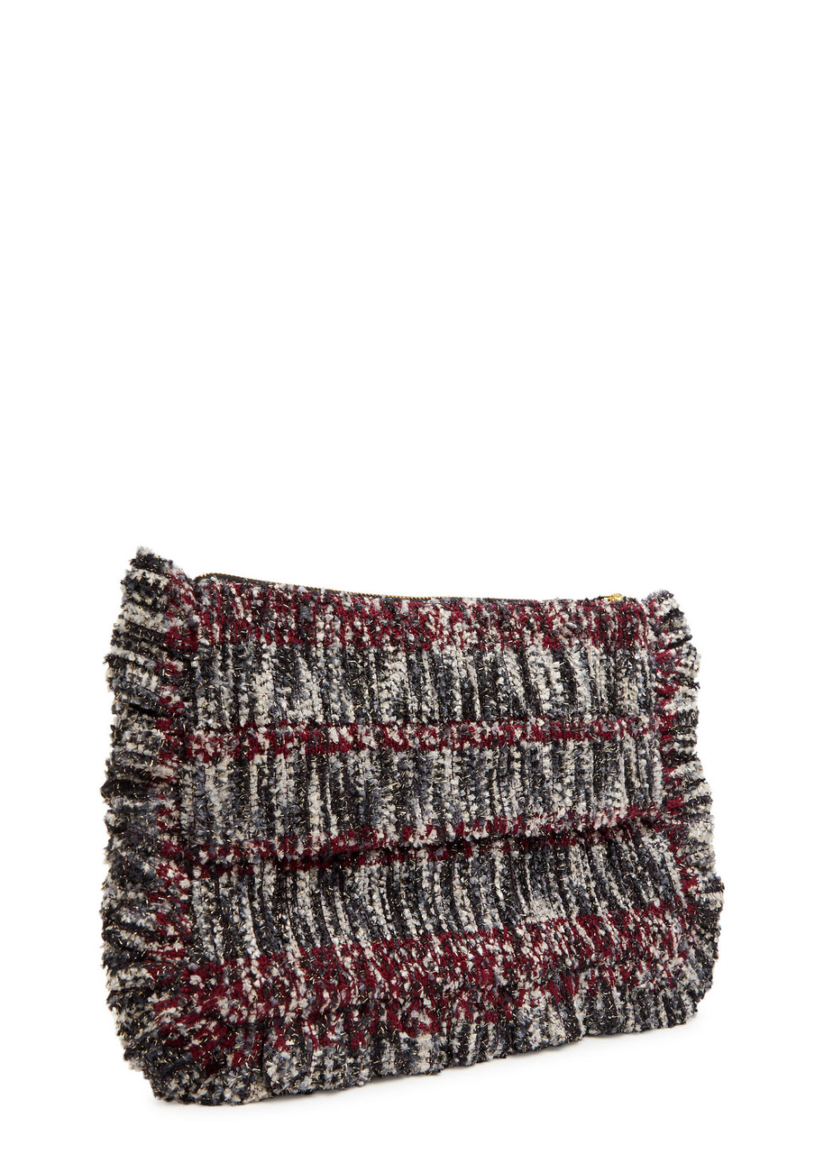 La Doublej La Double J Crystal-embellished Woven Pochette In Multi