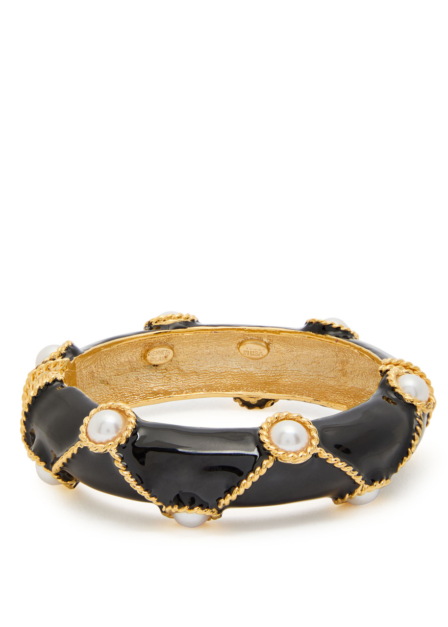 Kenneth Jay Lane Enamelled 22kt Gold-plated Bracelet In Gold