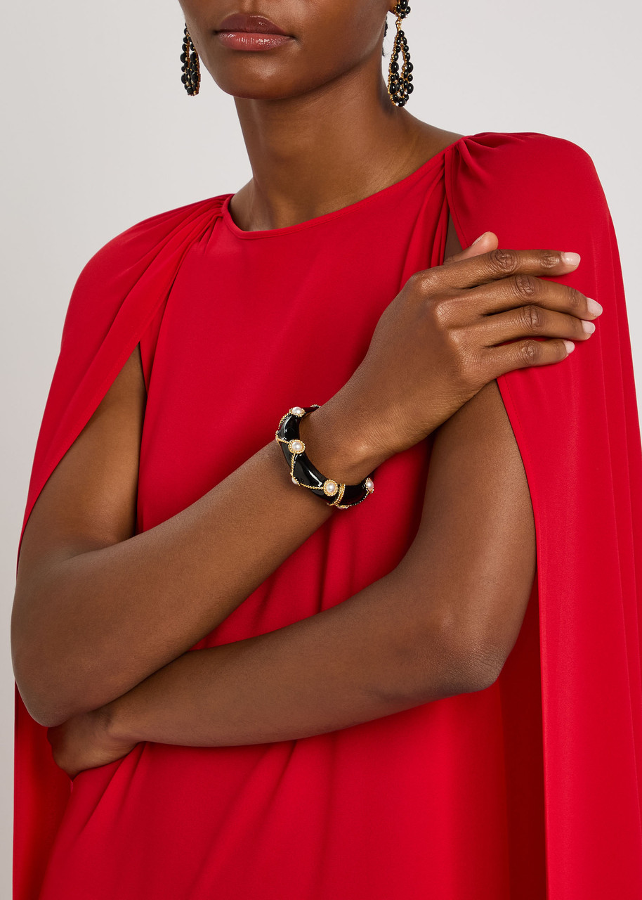 Kenneth Jay Lane Enamelled 22kt Gold-plated Bracelet In Gold