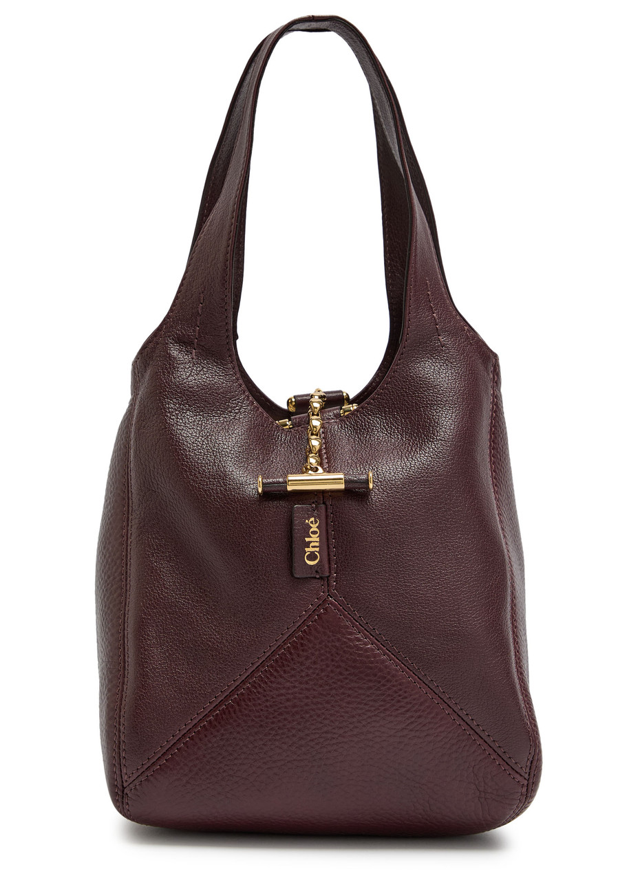 Chloé Chloe Balloon Grained Leather Hobo Bag In Burgundy
