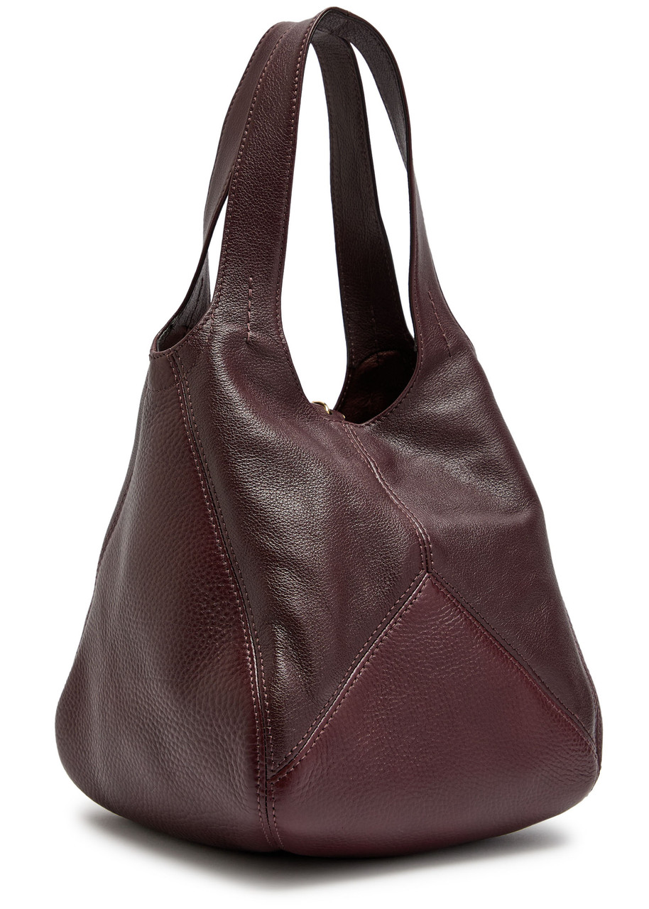 Chloé Chloe Balloon Grained Leather Hobo Bag In Burgundy