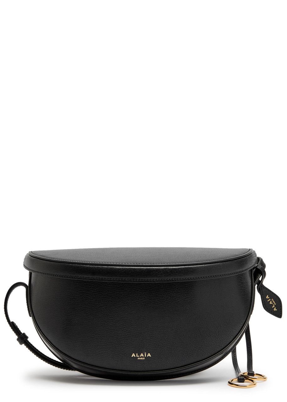 Alaïa Hip East West Grained Leather Cross-body Bag In Black