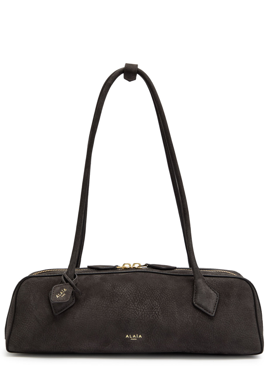 Alaïa Le Teckel Medium Suede Shoulder Bag In Gray