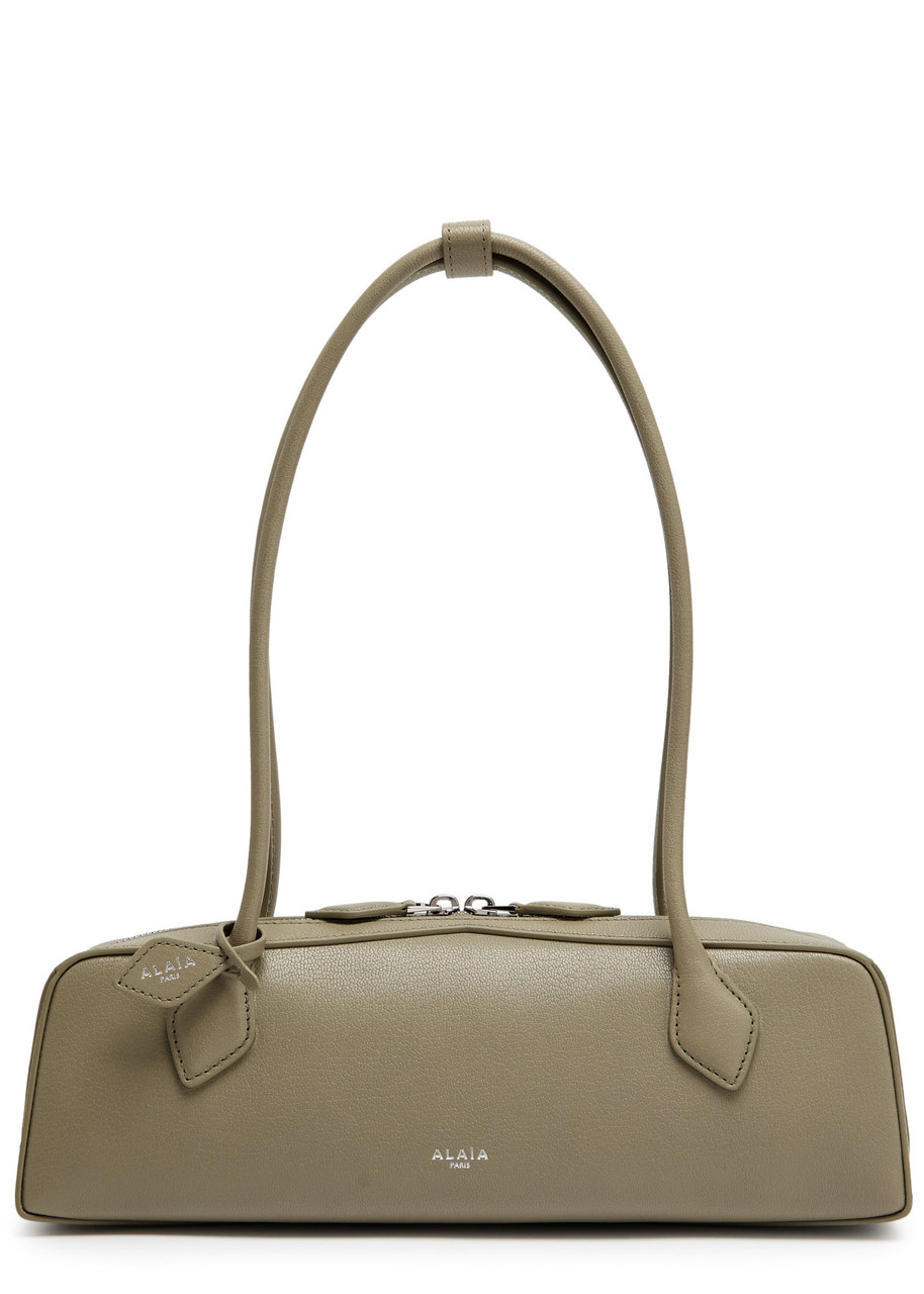 Alaïa Le Teckel Medium Grained Leather Shoulder Bag In Green