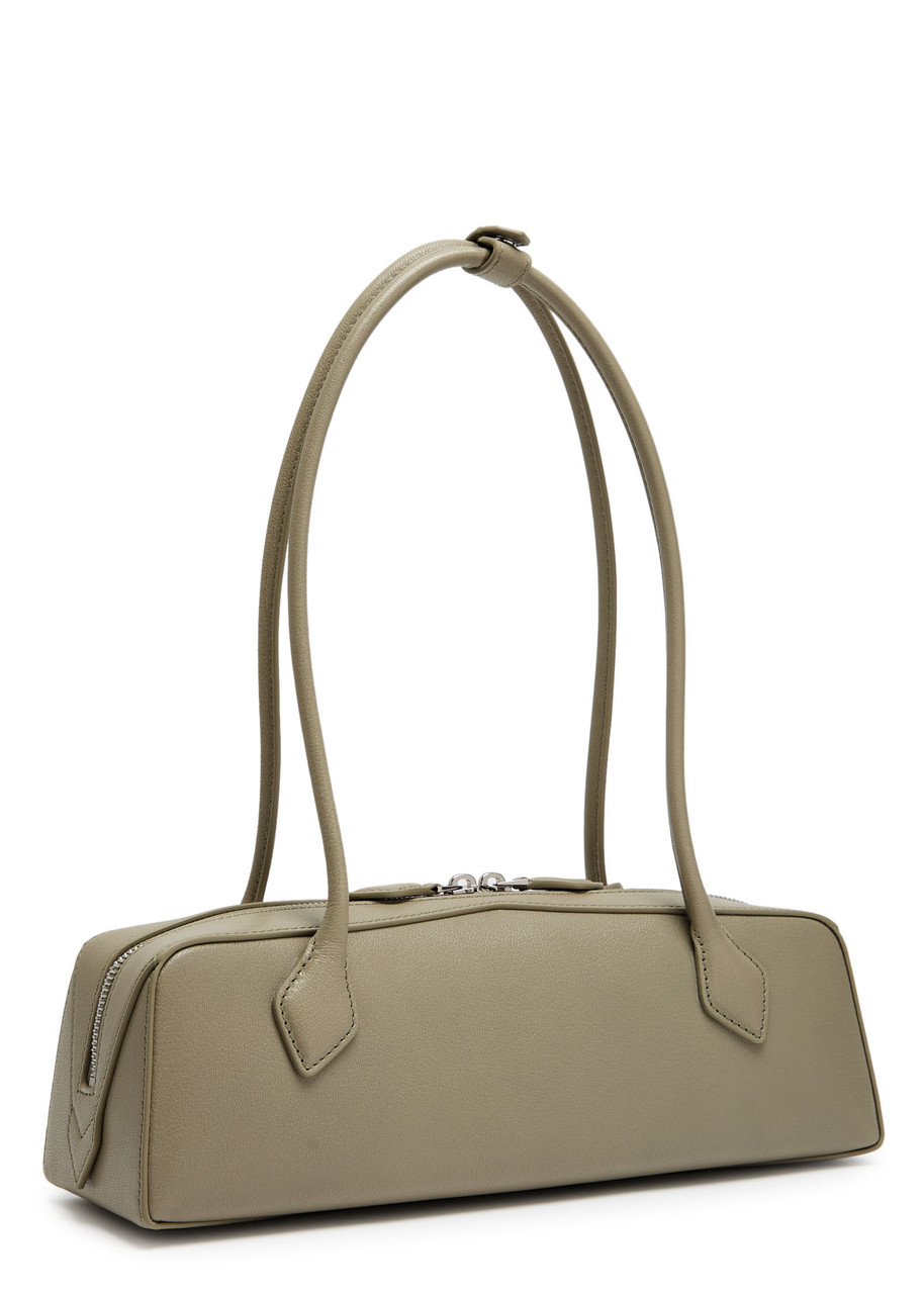 Alaïa Le Teckel Medium Grained Leather Shoulder Bag In Green