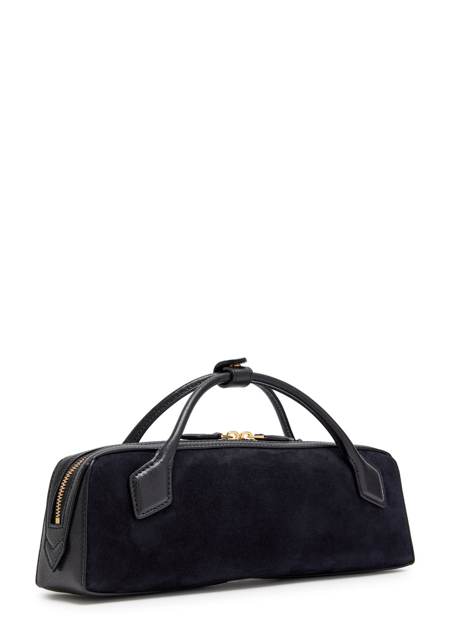 Alaïa Le Teckel Suede Clutch In Blue