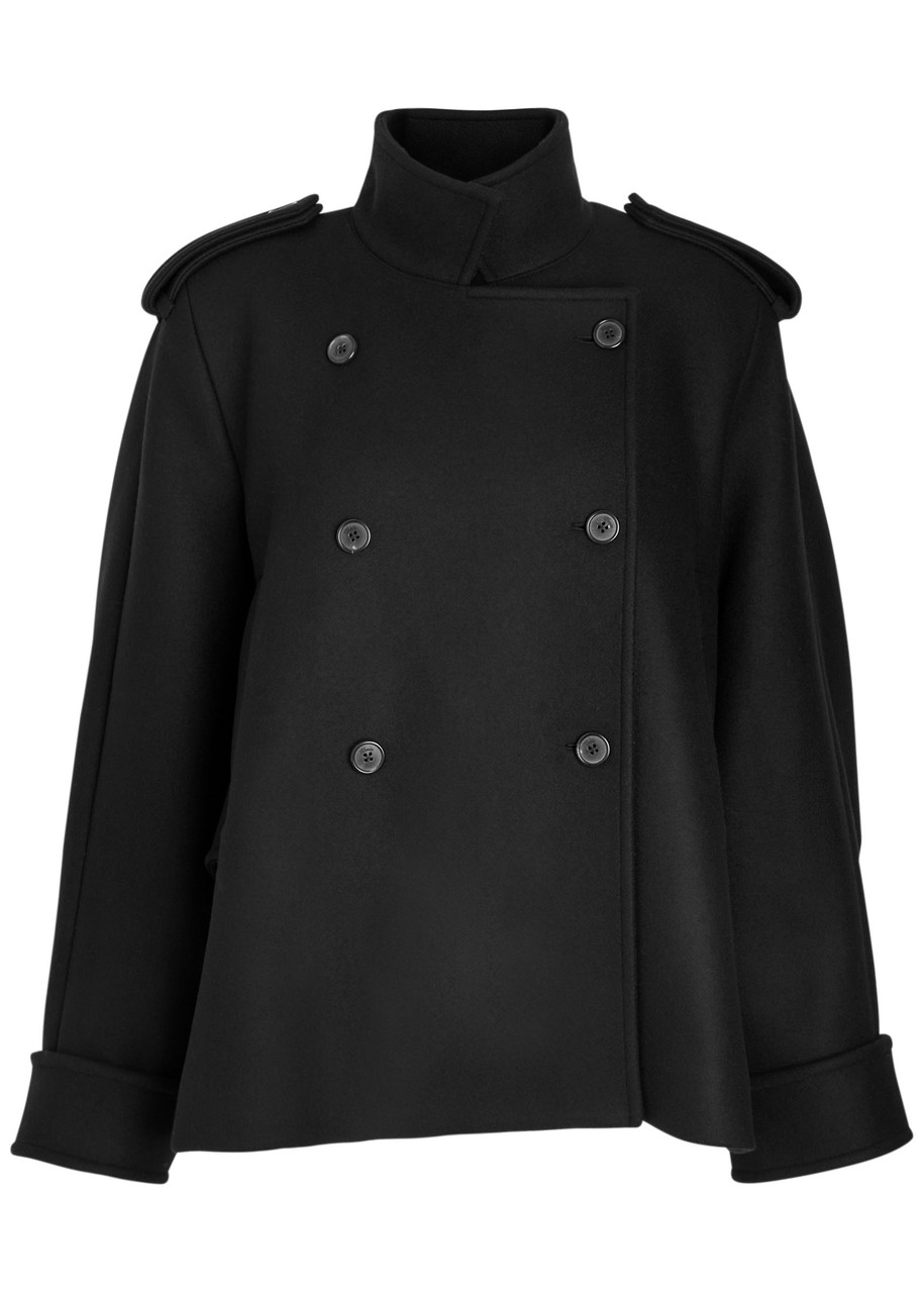 Khaite Dean Double-breasted Wool-blend Coat In Black