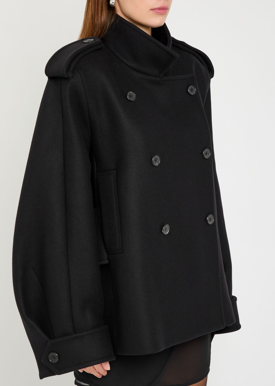 Khaite Dean Double-breasted Wool-blend Coat In Black