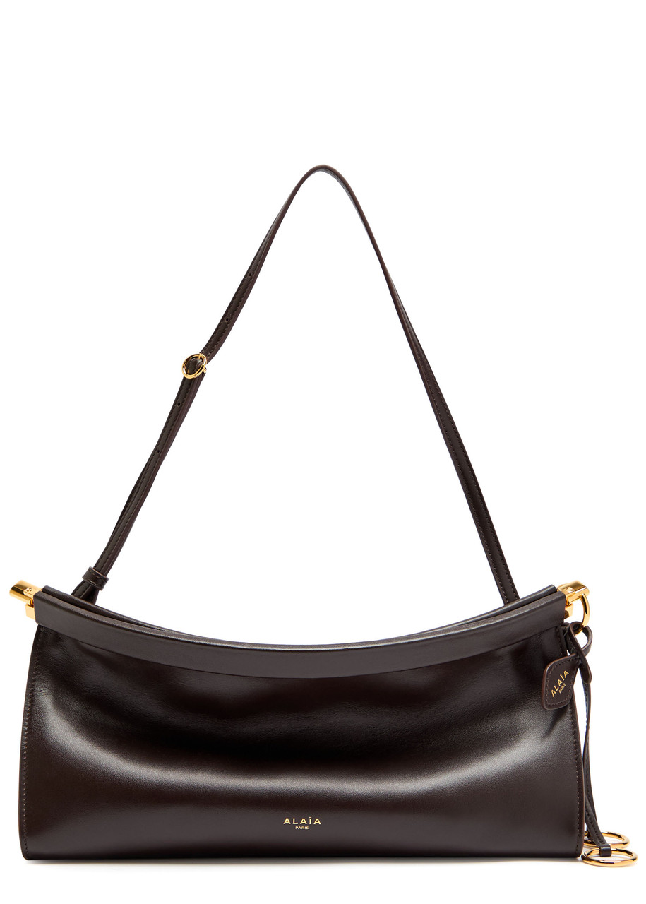 Alaïa East West Medium Leather Shoulder Bag In Brown