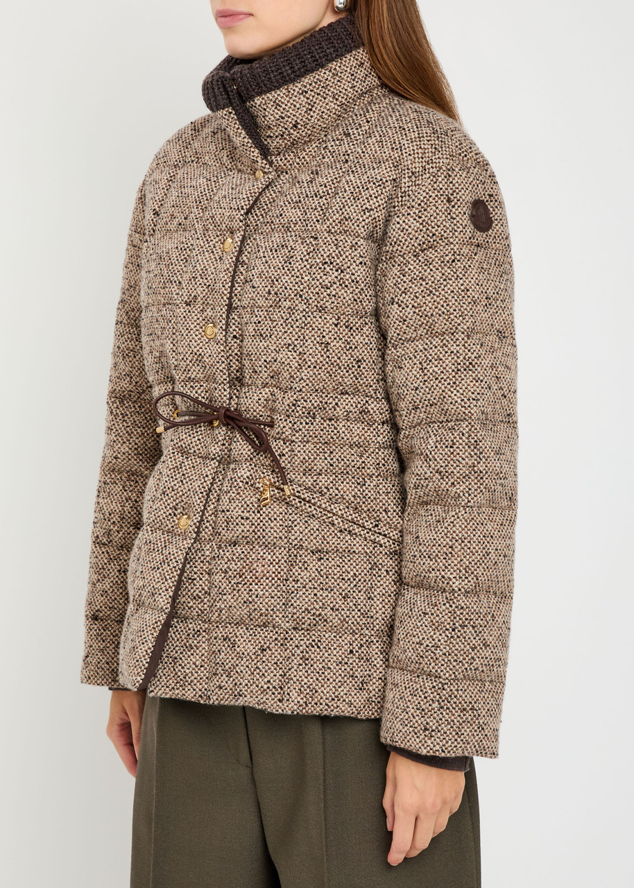 Moncler Antigony Quilted Wool-blend Jacket In Brown