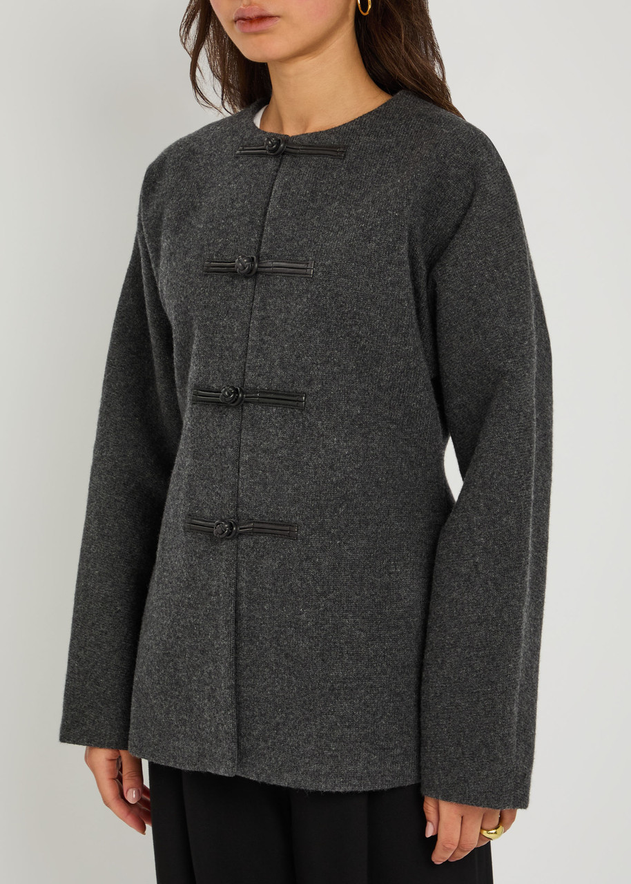 Rohe Mandarin Crew-neck Cardigan In Gray