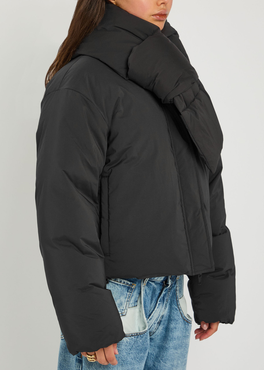 Alexander Wang Logo-embroidered Quilted Shell Jacket In Black