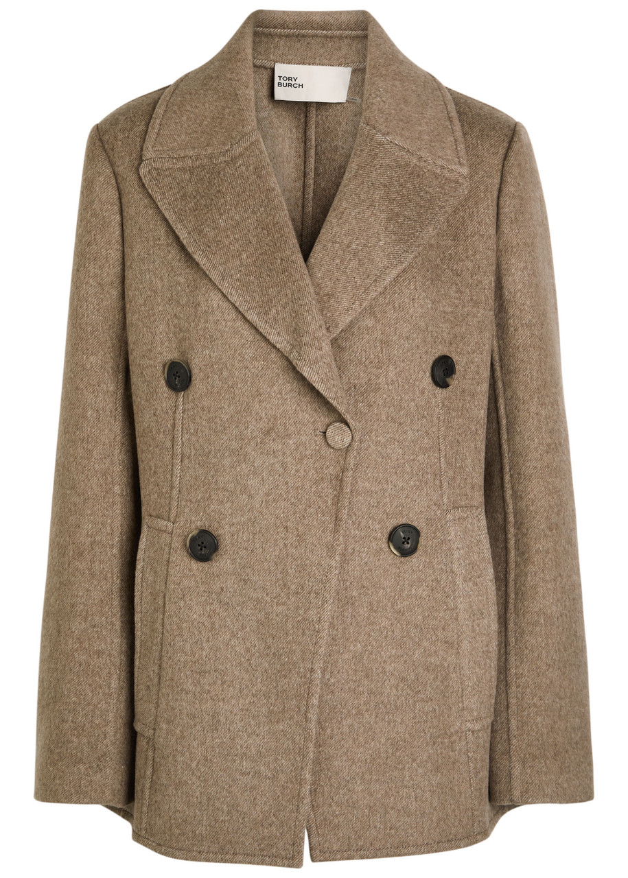 Tory Burch Wool-twill Jacket In Neutral