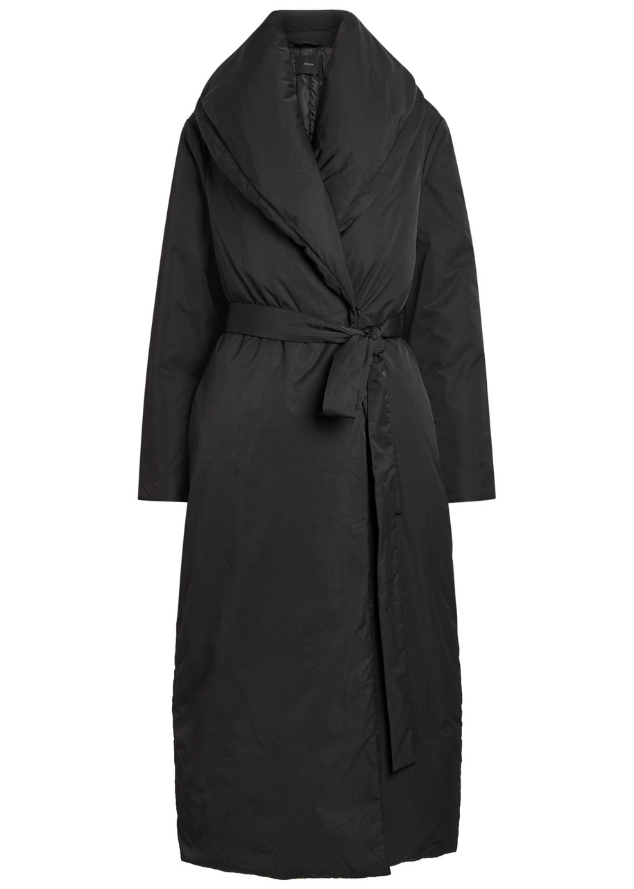 Joseph Charlot Quilted Shell Coat In Black