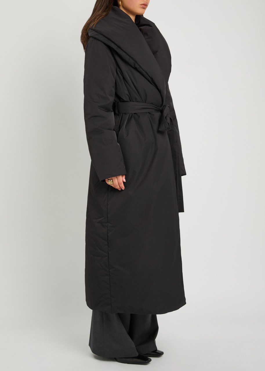Joseph Charlot Quilted Shell Coat In Black