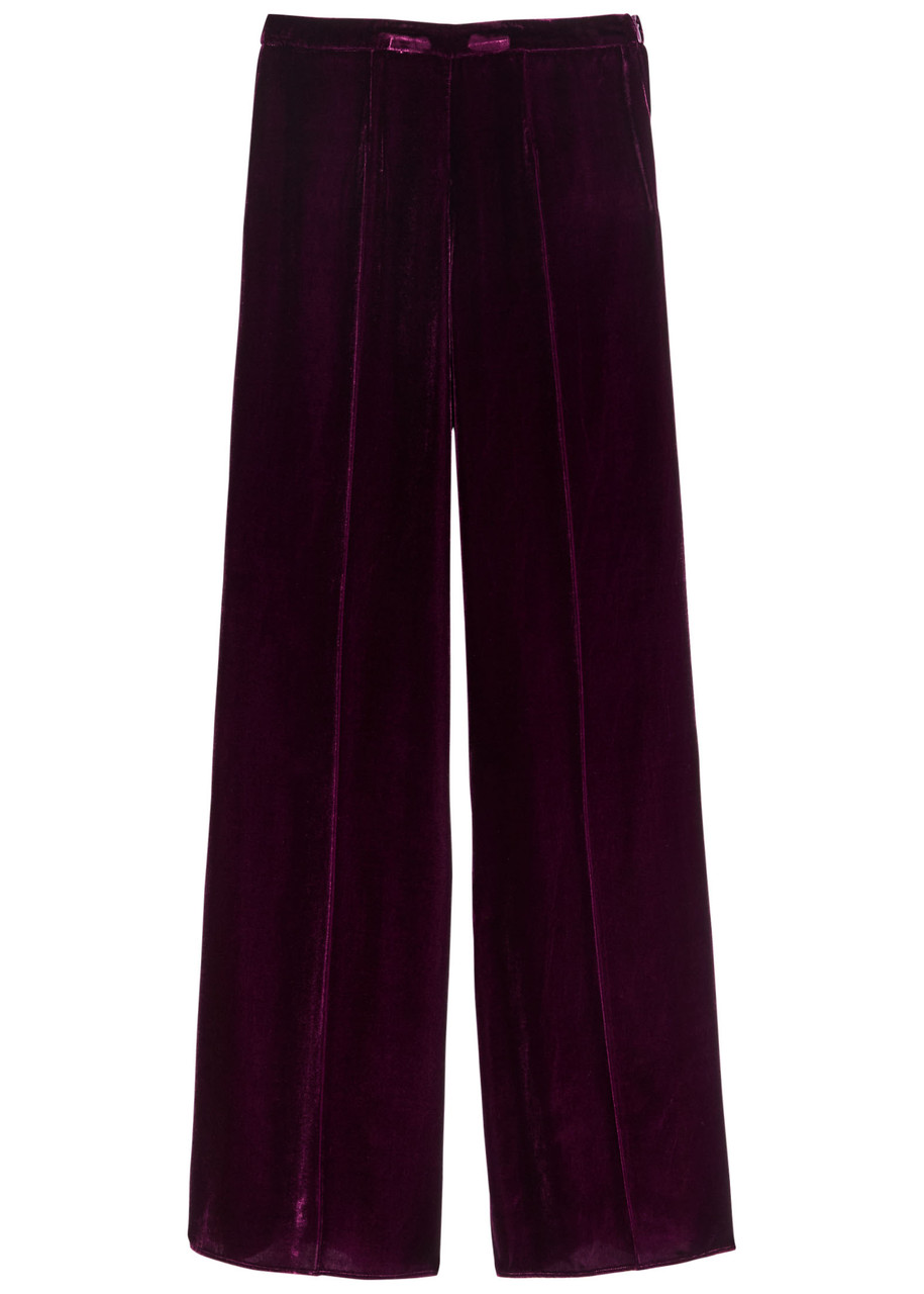 Forte Forte Forte_forte Flared-leg Velvet Trousers In Black