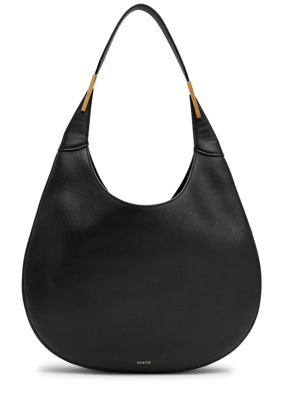 Savette Florence Leather Hobo Bag In Black