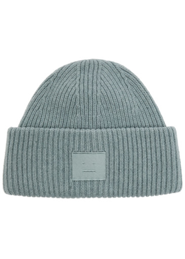 正規品 Acne Studios Pancy N Faceニット帽 新品 ACNE STUDIOS Pansy Face ribbed wool beanie | Harvey Nichols