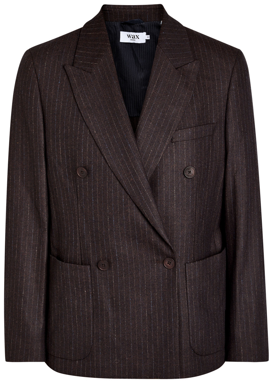 Wax London Vigo Pinstriped Woven Blazer - Brown - 56 (IT46/ S)