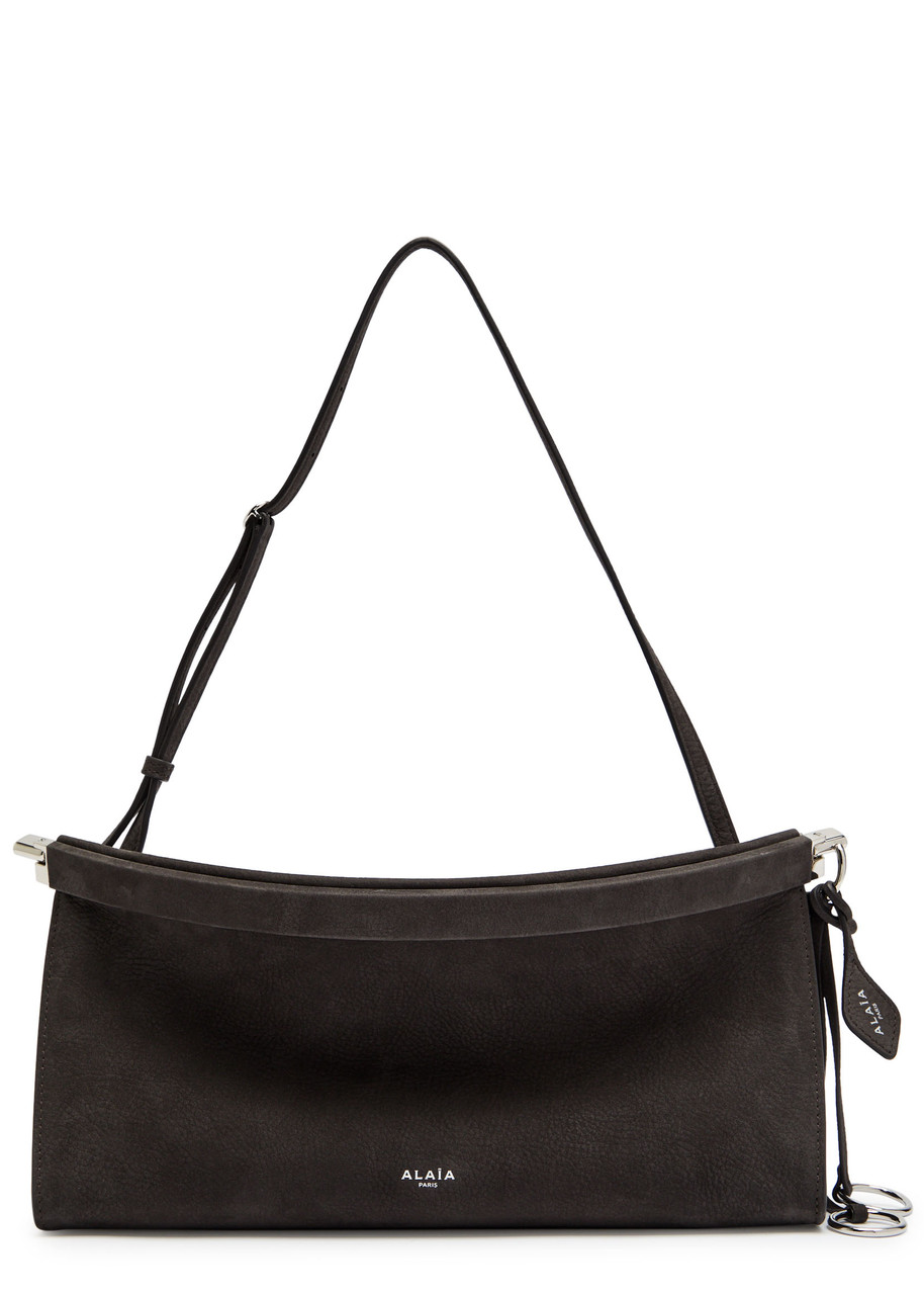 Alaïa East West Medium Nubuck Shoulder Bag In Gray