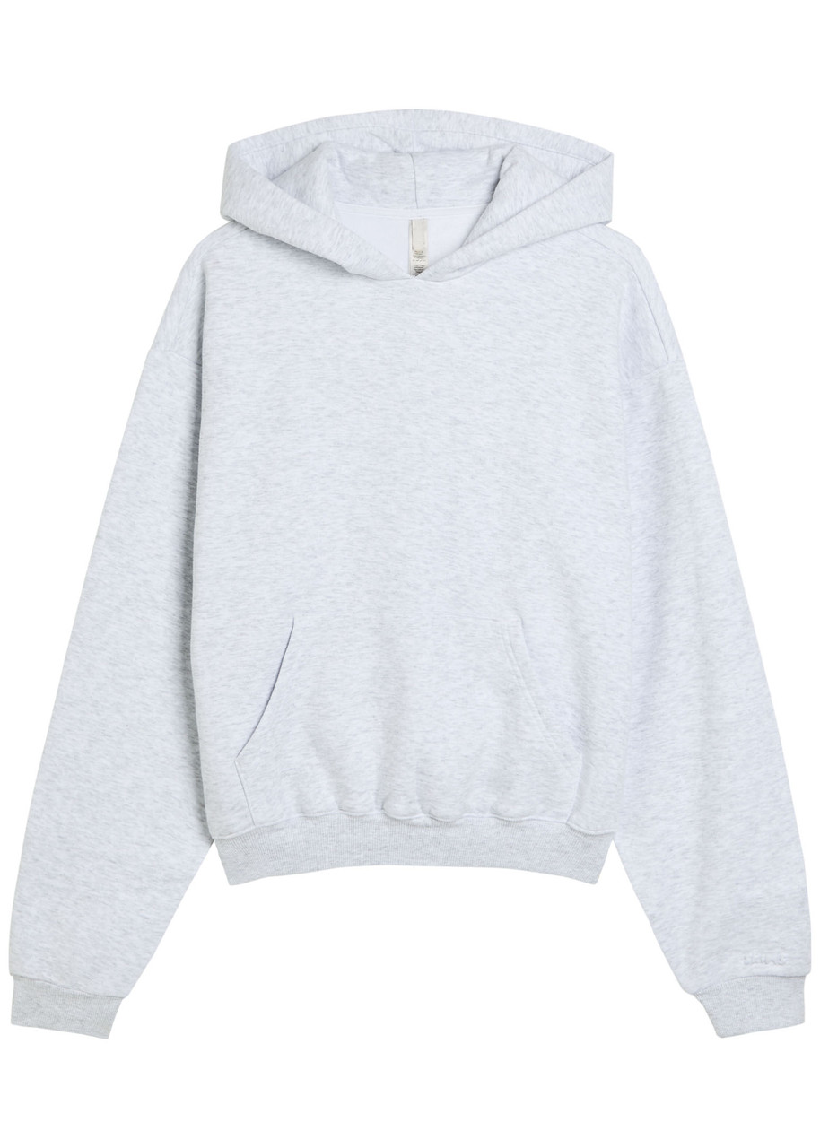 Skims Cotton-blend Hooded Sweatshirt In Gray