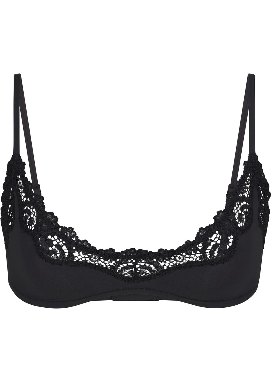 Skims Lace-trim Stretch-jersey Scoop Bralette – Black – S (UK8-10 / S) Skims Lace-trim Stretch-jersey Scoop Bralette – Black – S (UK8-10 / S)