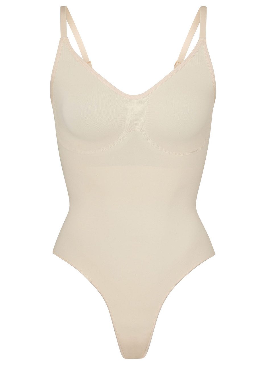 Skims Seamless Sculpt Thong Bodysuit In Neutral