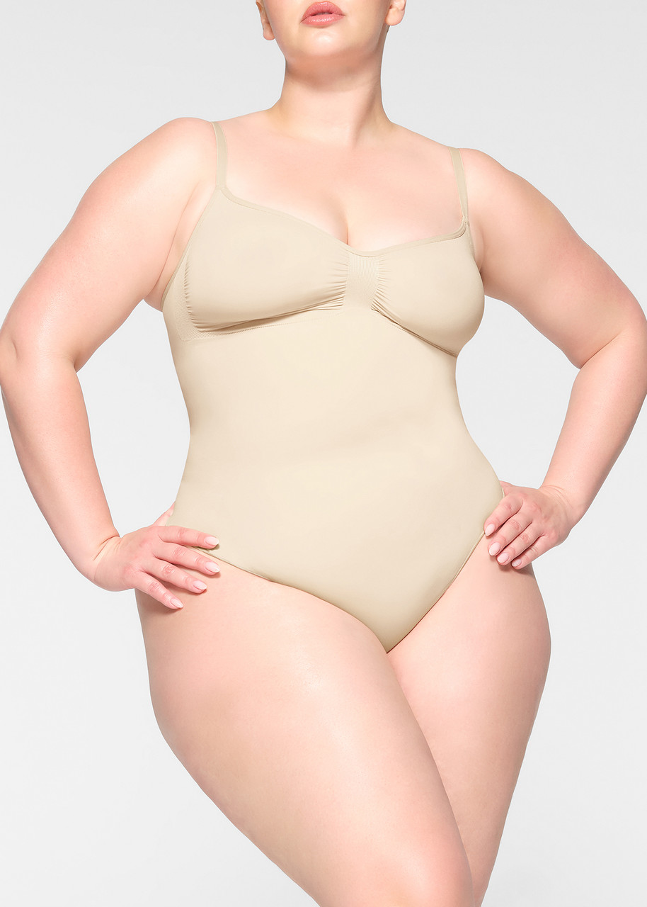 Skims Seamless Sculpt Thong Bodysuit In Neutral