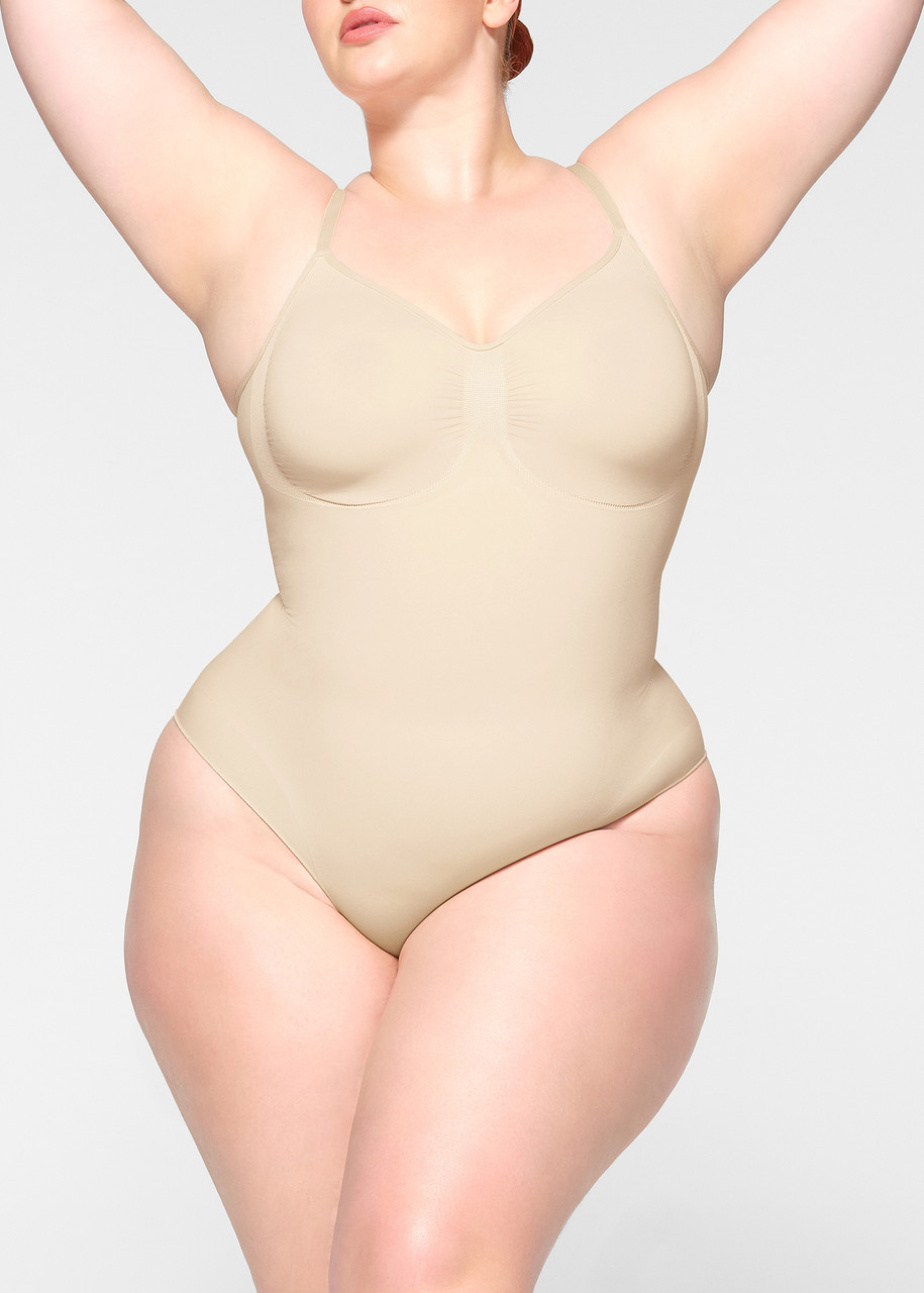 Skims Seamless Sculpt Brief Bodysuit In White