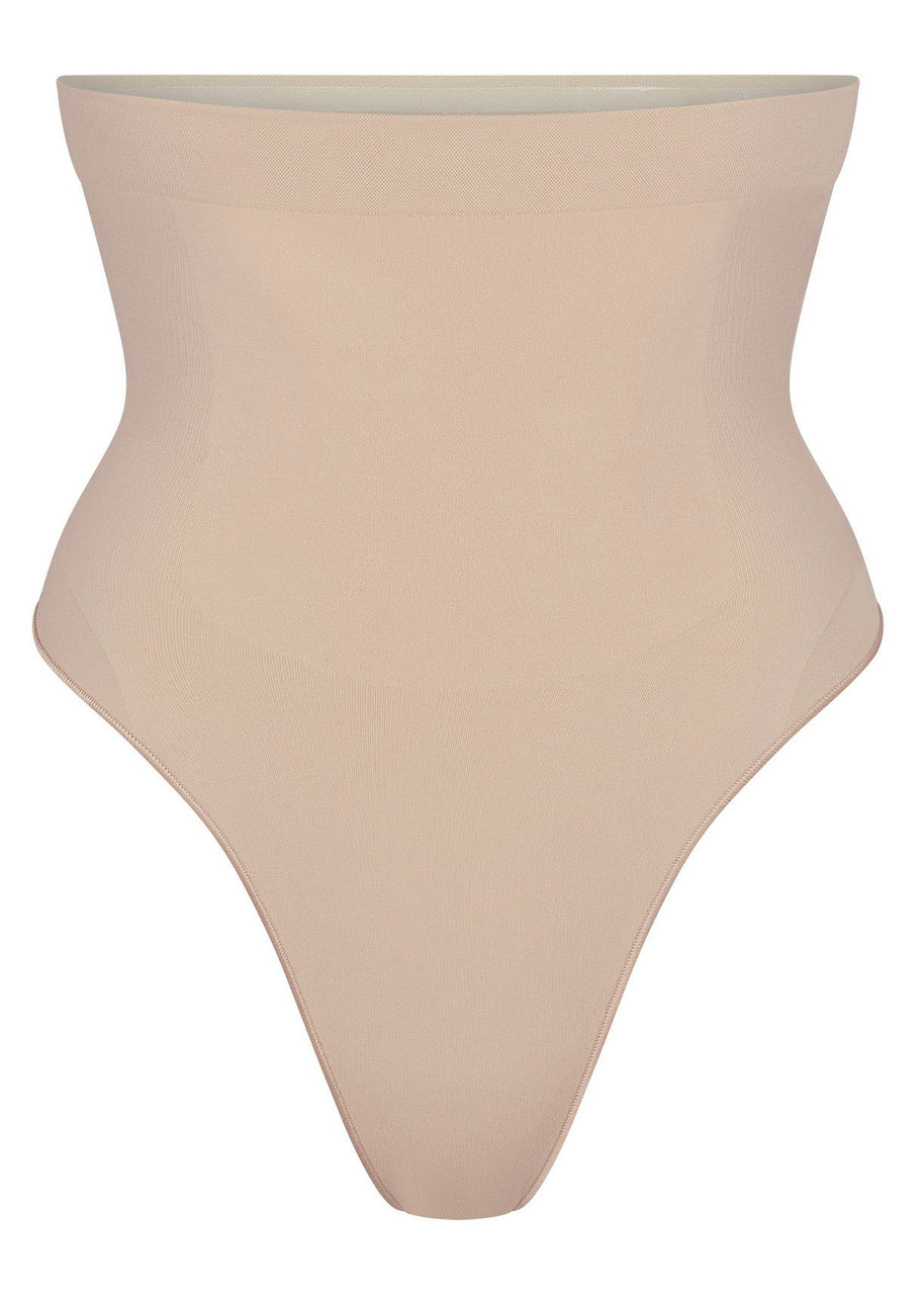 Skims Seamless Sculpt High-waisted Thong In Neutral