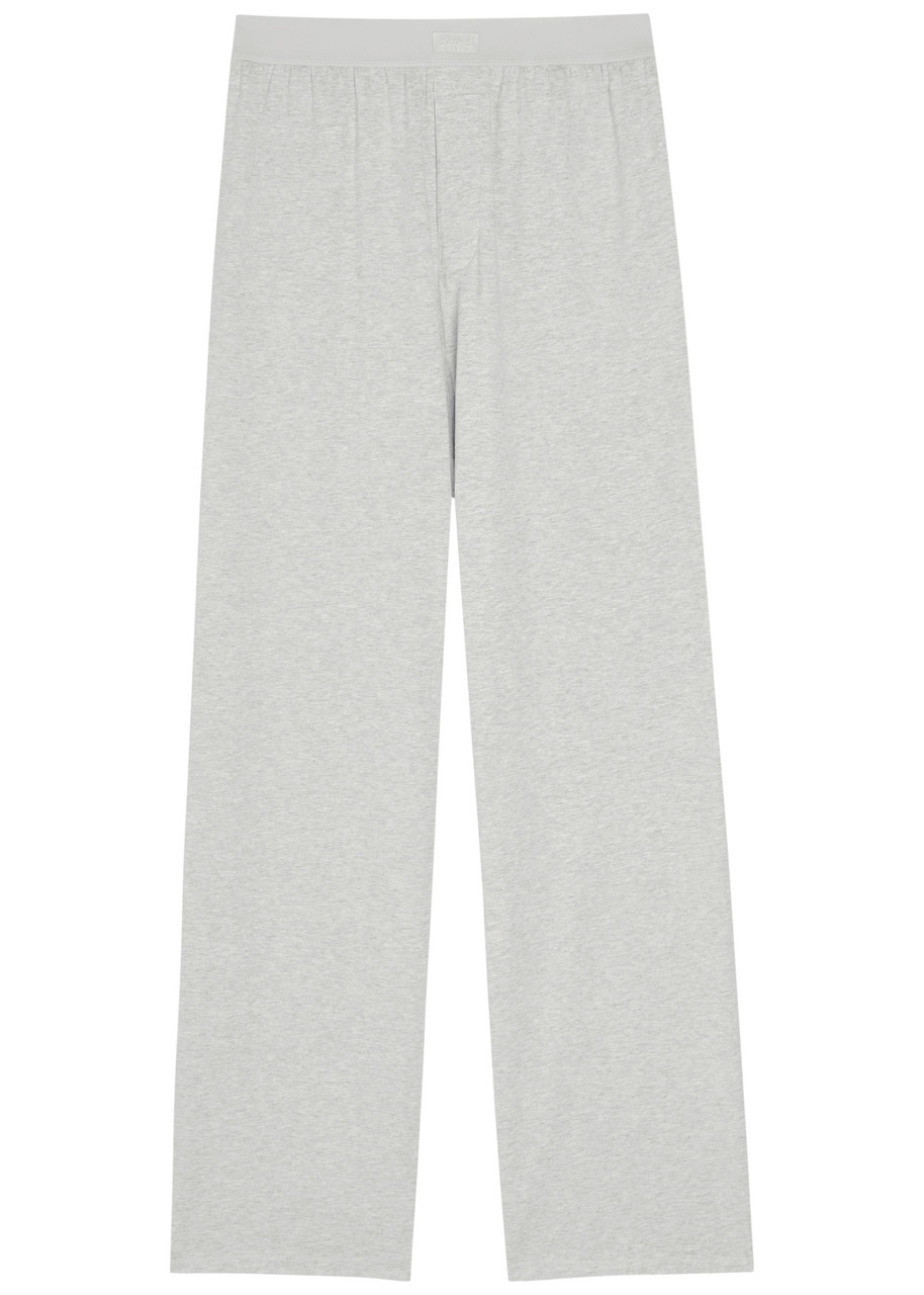 Skims Modal-blend Wide-leg Trousers In Gray