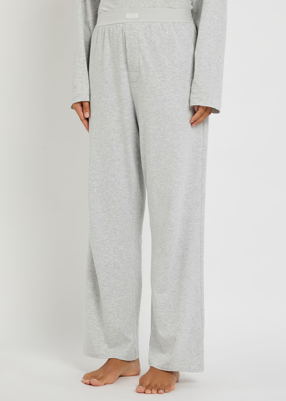 Skims Modal-blend Wide-leg Trousers In Gray
