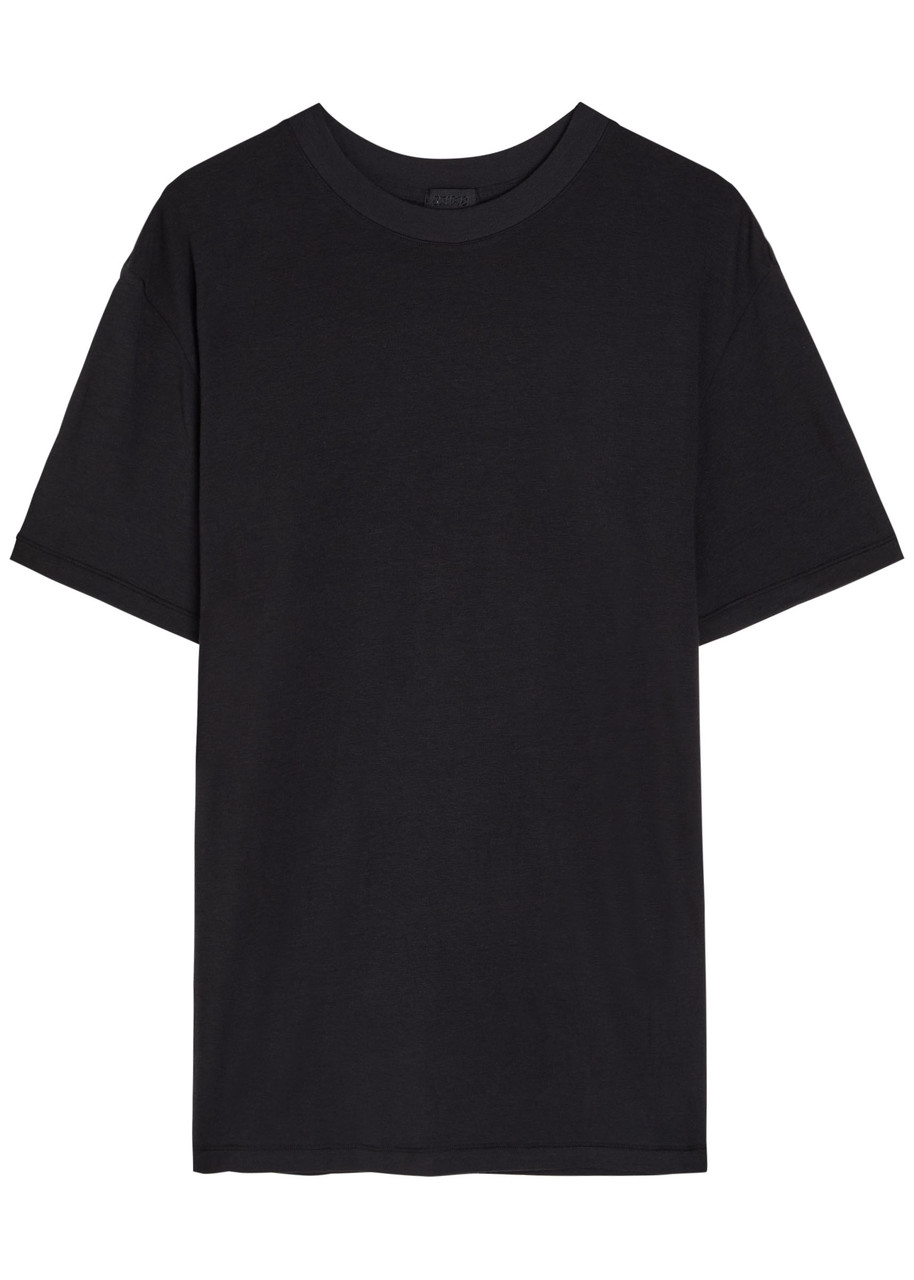 Skims Short Sleeve Modal-blend T-shirt In Black