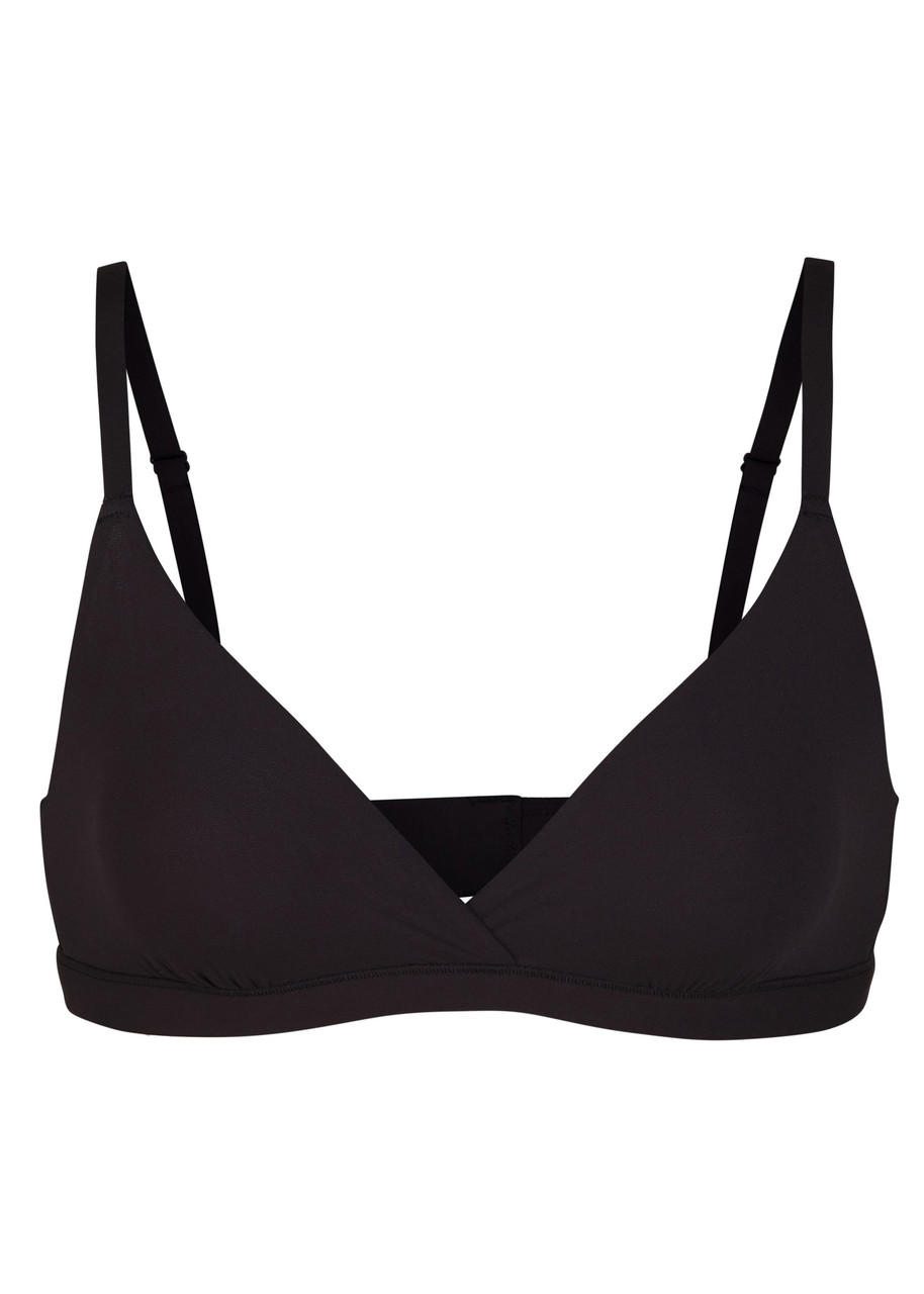 Skims Stretch-jersey Crossover Bralette - Black - S (UK8-10 / S)