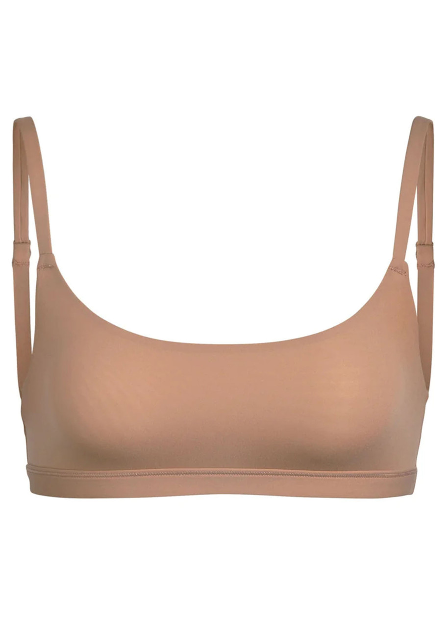 Skims Stretch-jersey Scoop Bralette In Brown