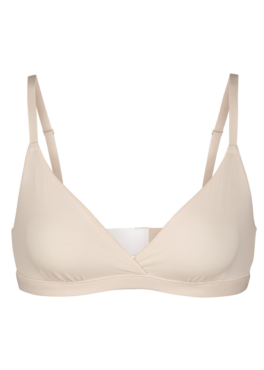 Skims Stretch-jersey Crossover Bralette In Neutral