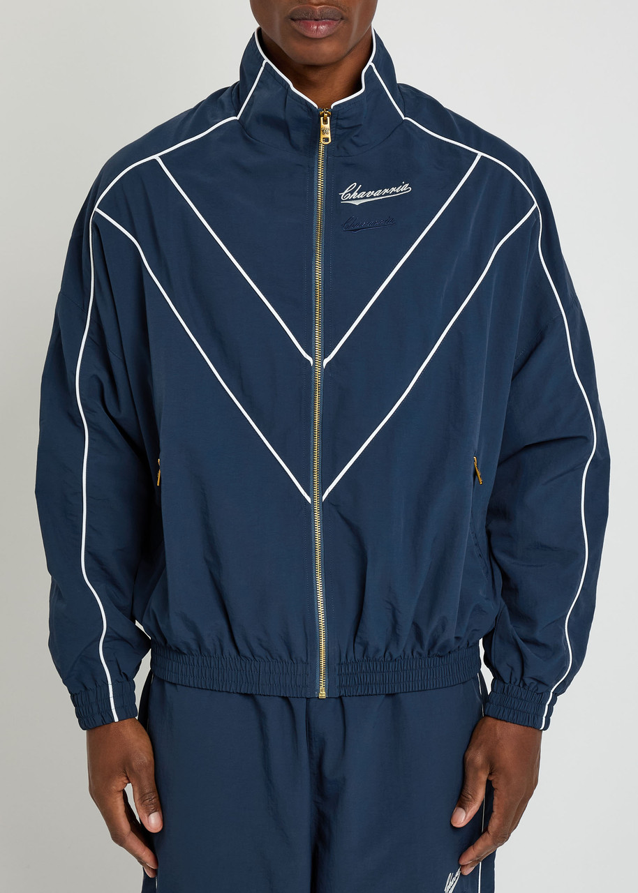 Willy Chavarria Bad Boy Logo-embroidered Shell Track Jacket In Blue