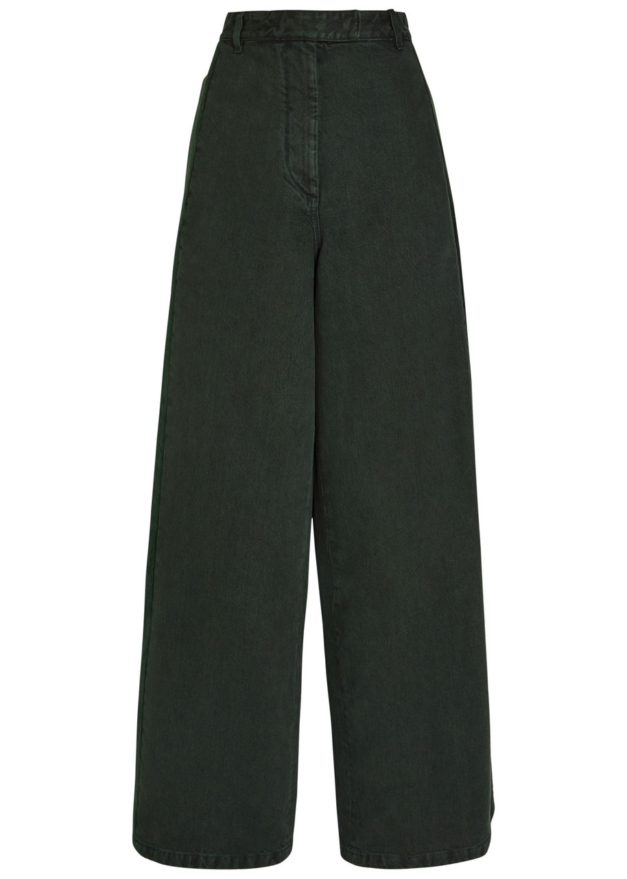 Dries Van Noten Penn Velvet-trimmed Denim Trousers - 36 (UK8 / S)