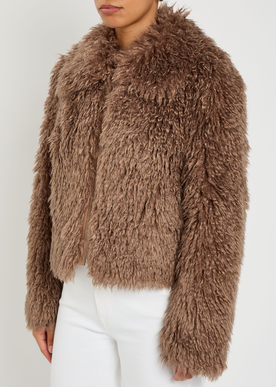 Stand Studio Zaylee Faux Fur Jacket In Brown