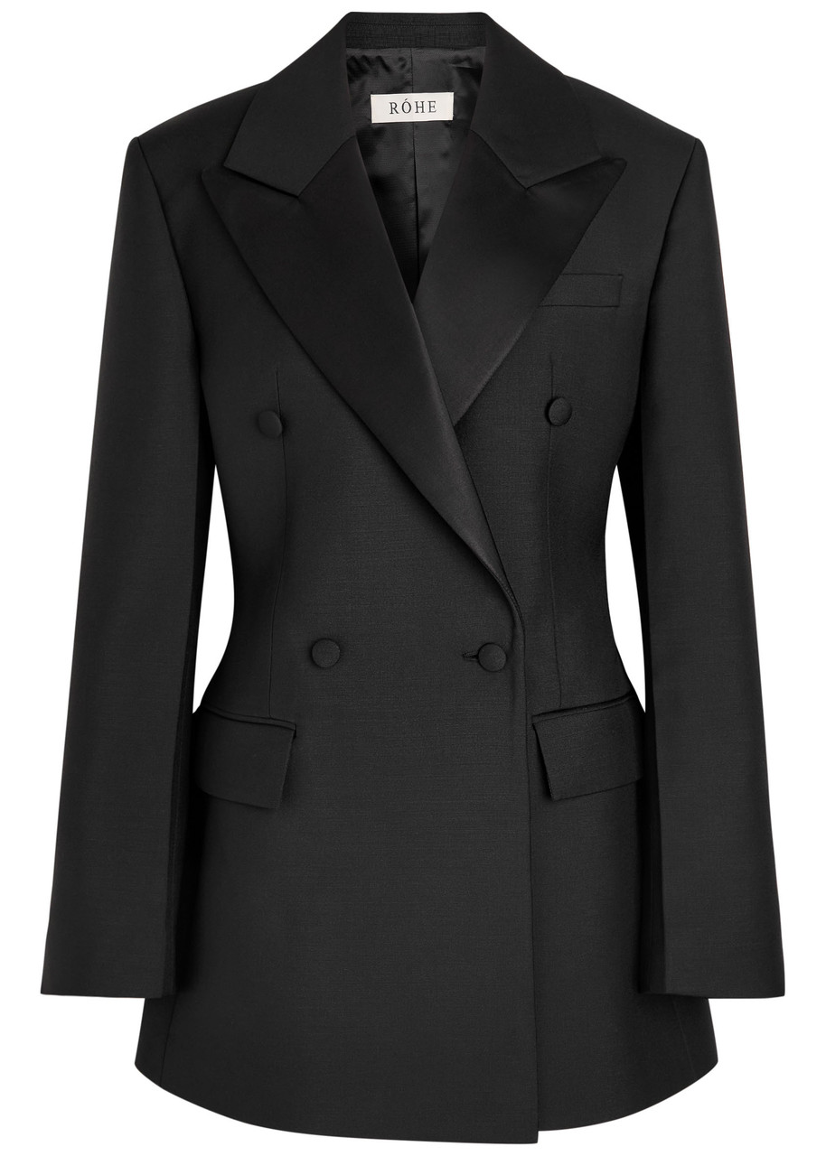 Rohe Hourglass Wool And Mohair-blend Blazer In Black